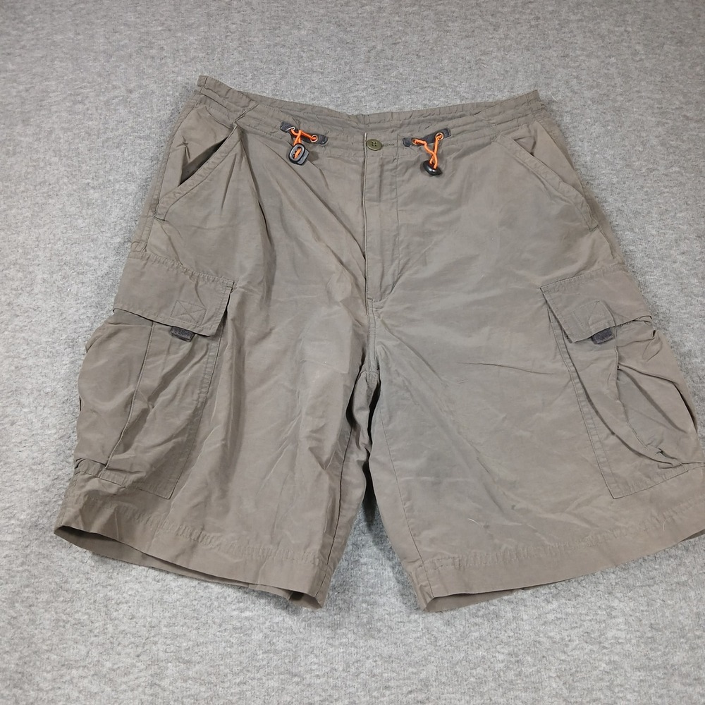 St. Johns Bay Cargo Shorts Mens 34 Brown Cotton Nylon Outdoor Hiking Gorpcore